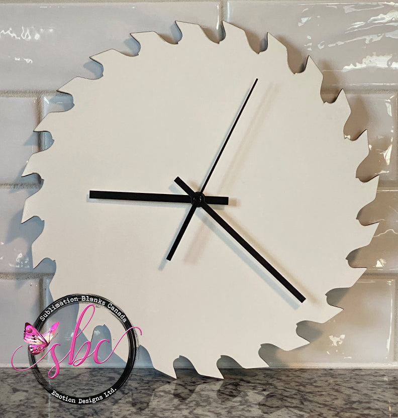 MDF Sawblade Clock for Sublimation - Sublimation Blanks Canada - Emotion Designs Ltd.