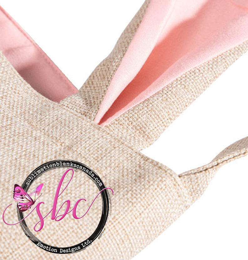 Linen Easter Bag for Sublimation - Pink - Sublimation Blanks Canada - Emotion Designs Ltd.