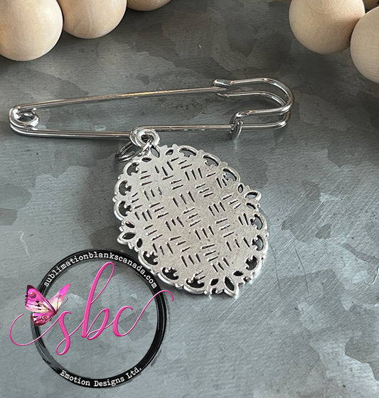 Single Bouquet Charm with Safety Pin for Sublimation
