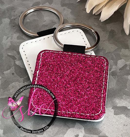 Glitter Keychain for Sublimation - Dark Pink
