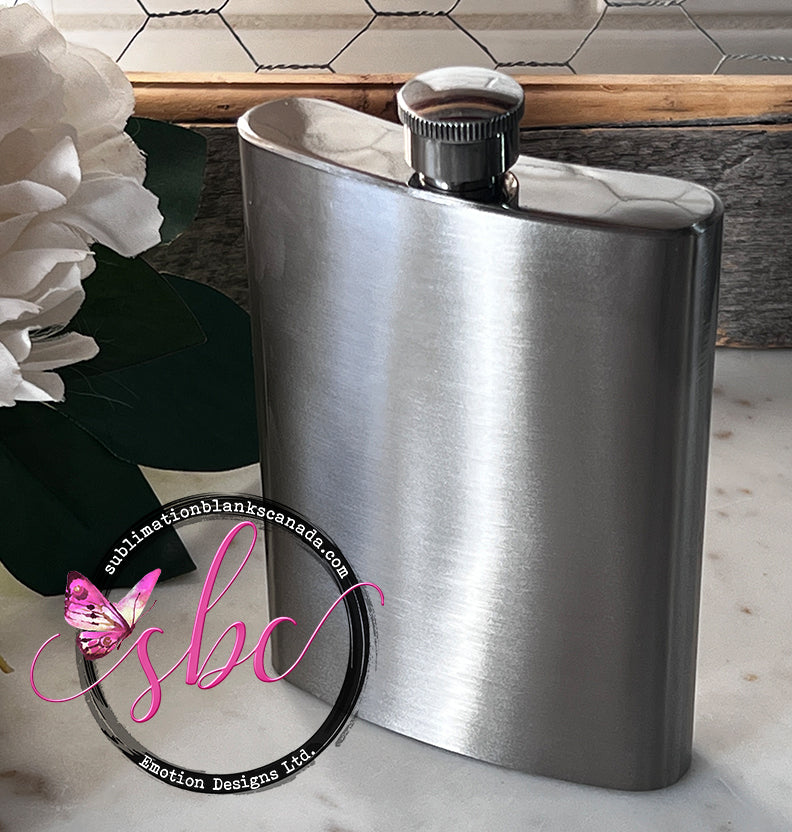 8oz Stainless Steel Flask for Sublimation - Silver - Sublimation Blanks Canada - Emotion Designs Ltd.