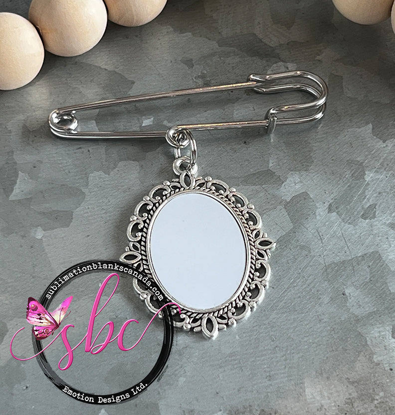 Single Bouquet Charm with Safety Pin for Sublimation